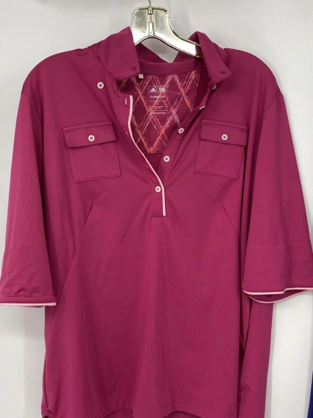 adidas ClimaLite Golf Polo - Berry Pink